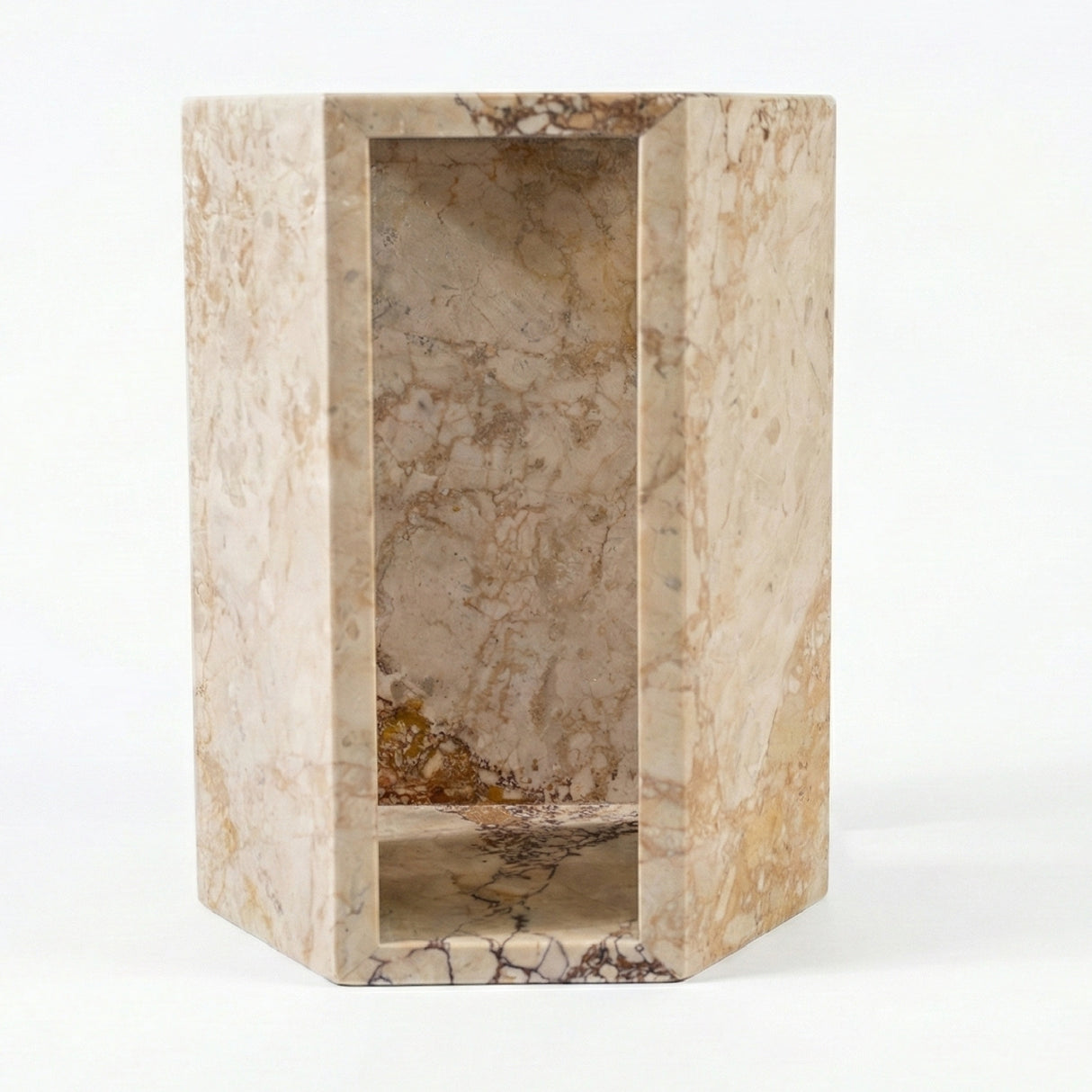 Pink Hexagonal Marble Side Table | OROA