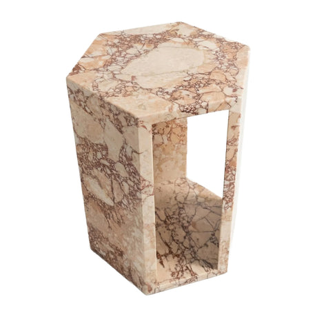 Pink Hexagonal Marble Side Table | OROA