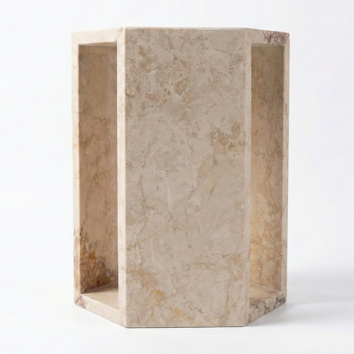 Pink Hexagonal Marble Side Table | OROA