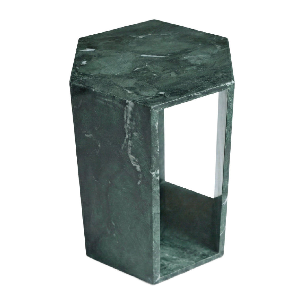 Green Marble Hexagon Side Table | OROA