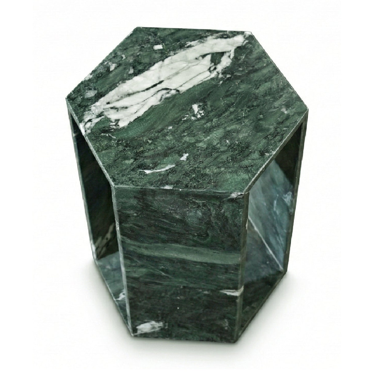 Green Marble Hexagon Side Table | OROA