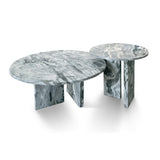 Blue Gray Marble Coffee Table Set (2) | OROA