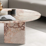 Round Pink Marble Nesting Coffee Tables (2) | OROA
