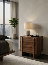 Modern European furniture - Minimalist Walnut Nightstand - www.oroa.com