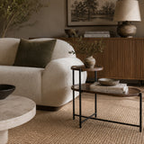 2-Tier Walnut Brown Coffee Table S | OROA