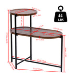 2-Tier Walnut Brown Coffee Table S | OROA
