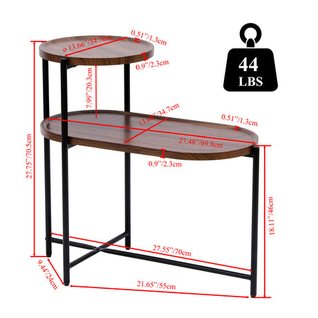 2-Tier Walnut Brown Coffee Table S | OROA