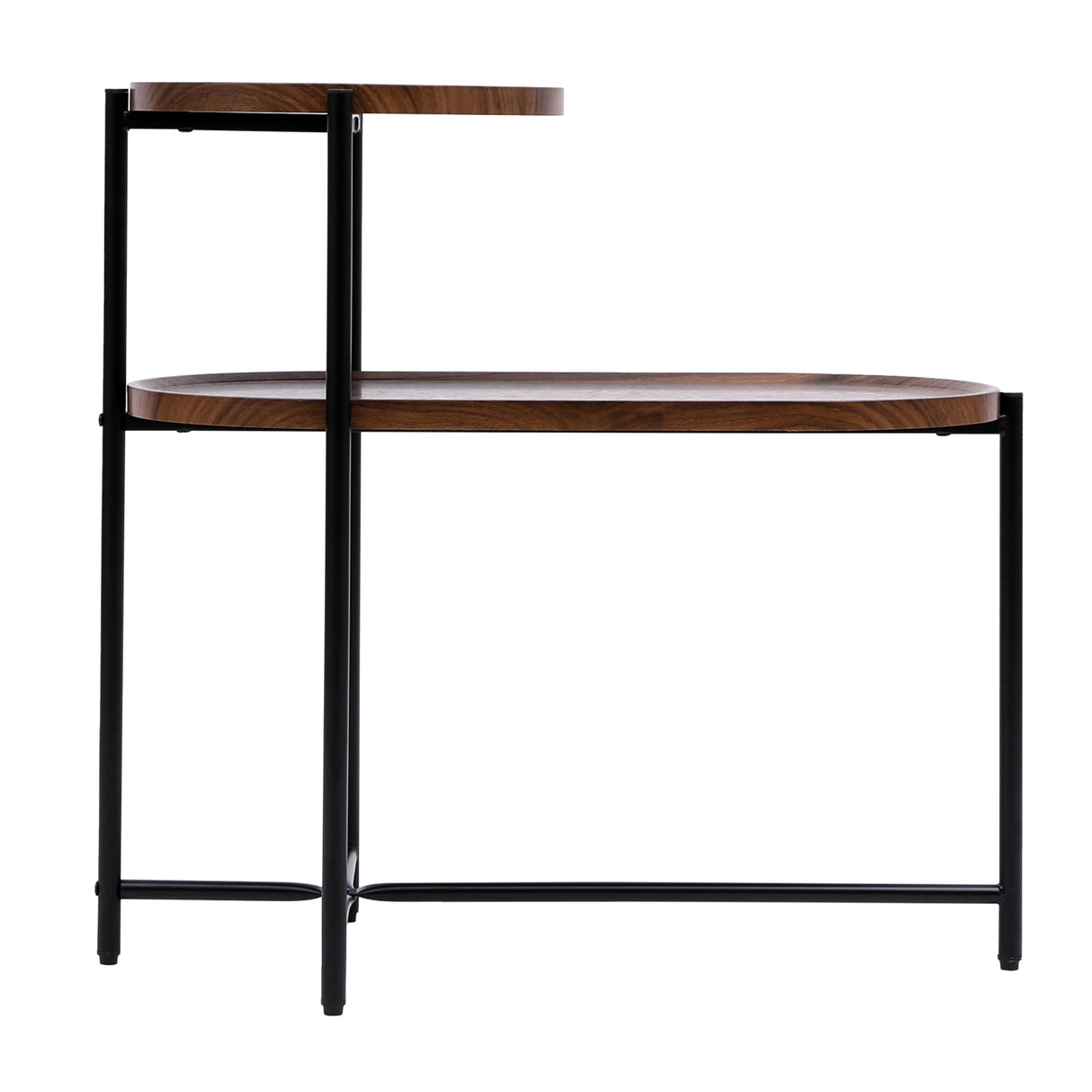 2-Tier Walnut Brown Coffee Table S | OROA