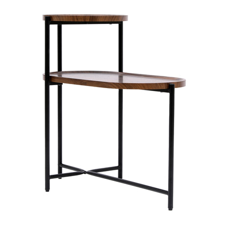2-Tier Walnut Brown Coffee Table S | OROA