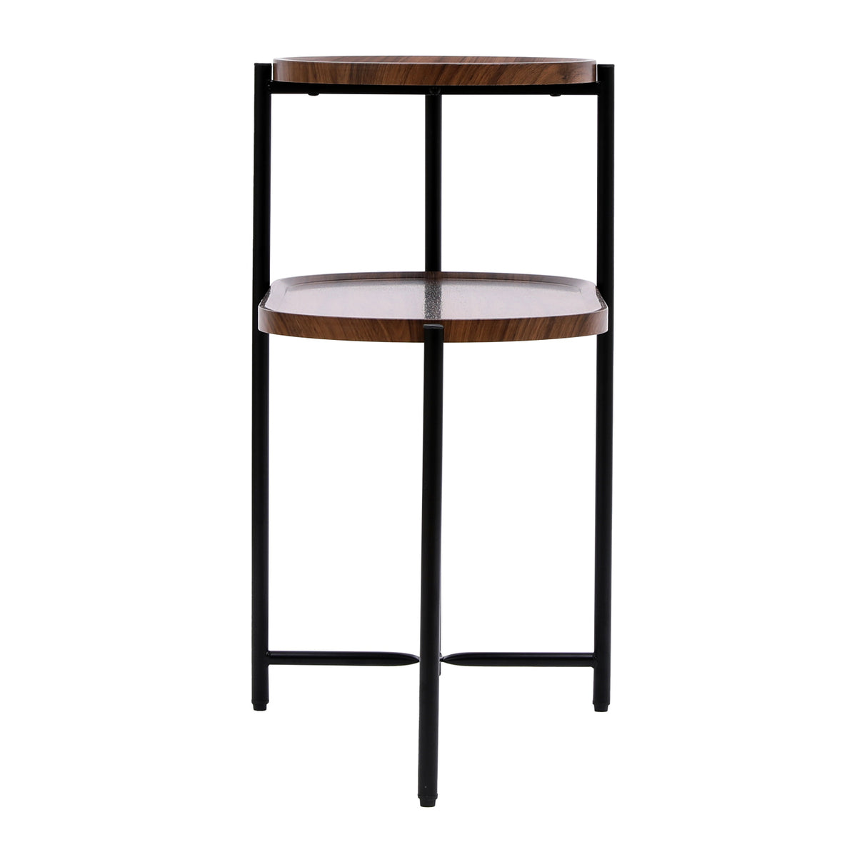 2-Tier Walnut Brown Coffee Table S | OROA