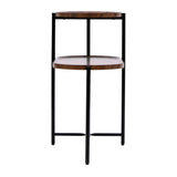 2-Tier Walnut Brown Coffee Table S | OROA