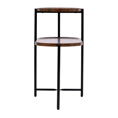 2-Tier Walnut Brown Coffee Table S | OROA