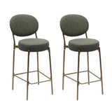 Modern Leather Upholstered Bar Stools (2) | OROA