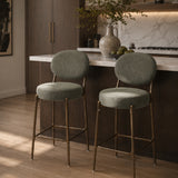 Modern Leather Upholstered Bar Stools (2) | OROA