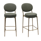 Modern Leather Upholstered Bar Stools (2) | OROA