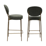 Modern Leather Upholstered Bar Stools (2) | OROA