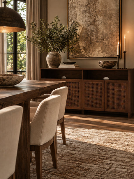 Mid Century Modern Rattan Sideboard | OROA