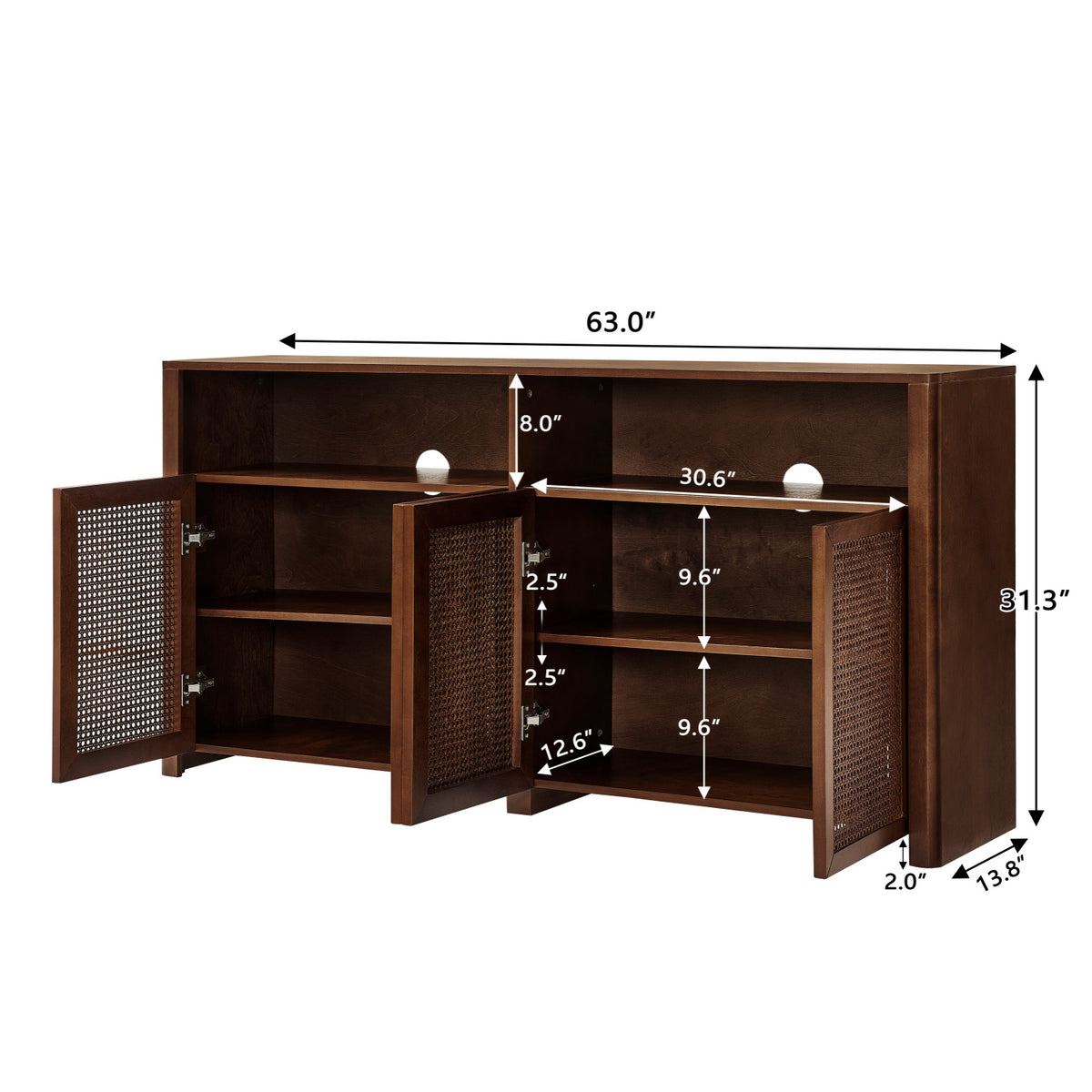 Mid Century Modern Rattan Sideboard | OROA