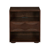 Walnut Rattan Nightstand | OROA