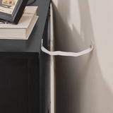 Mid Century Walnut & Black Finish Cabinet | OROA