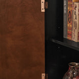 Mid Century Walnut & Black Finish Cabinet | OROA
