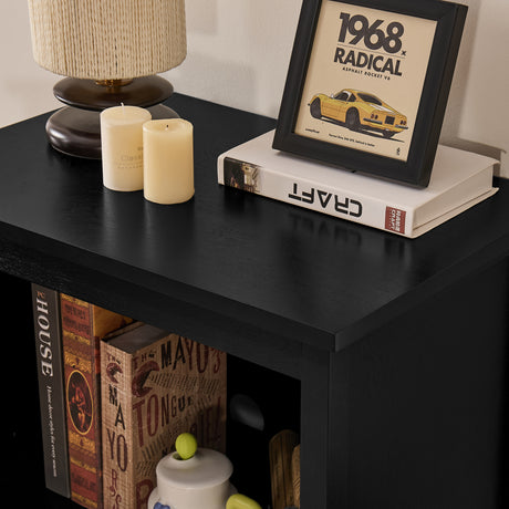 Mid Century Walnut & Black Finish Cabinet | OROA