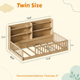 Twin Floor Bed with Bookshelf | OROA Kids