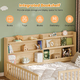 Twin Floor Bed with Bookshelf | OROA Kids