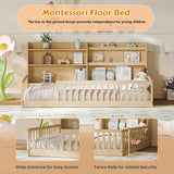 Twin Floor Bed with Bookshelf | OROA Kids