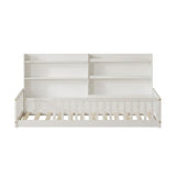 Full Montessori Floor Bed with Bookshelf and Safety Rails | OROA Kids