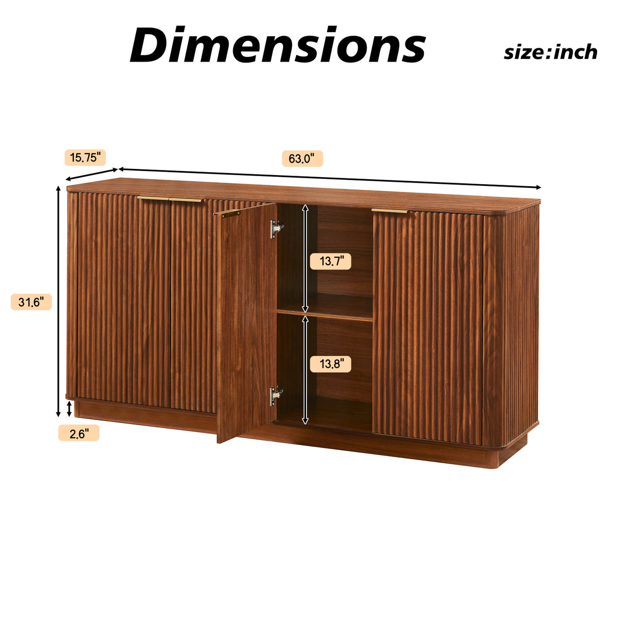 Walnut Curved Wave Sideboard | OROA