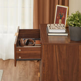 Modern European furniture - Mid-Century Walnut Fluted 3-Drawer Dresser - www.oroa.com