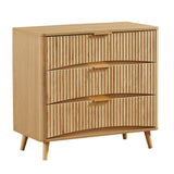 Modern European furniture - Fluted 3 Drawer Dresser - www.oroa.com