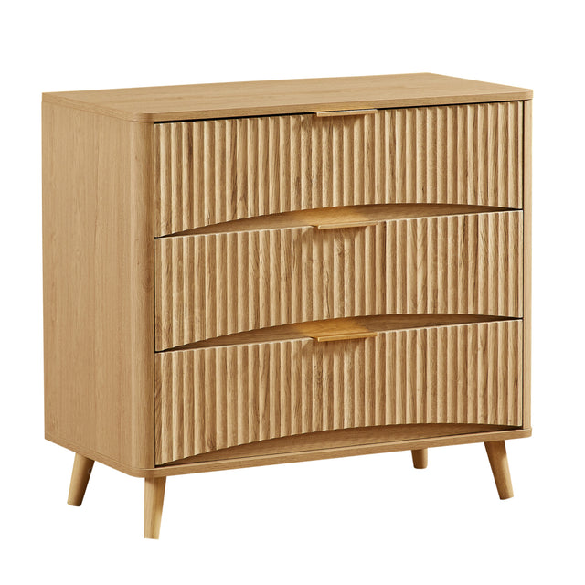 Modern European furniture - Fluted 3 Drawer Dresser - www.oroa.com