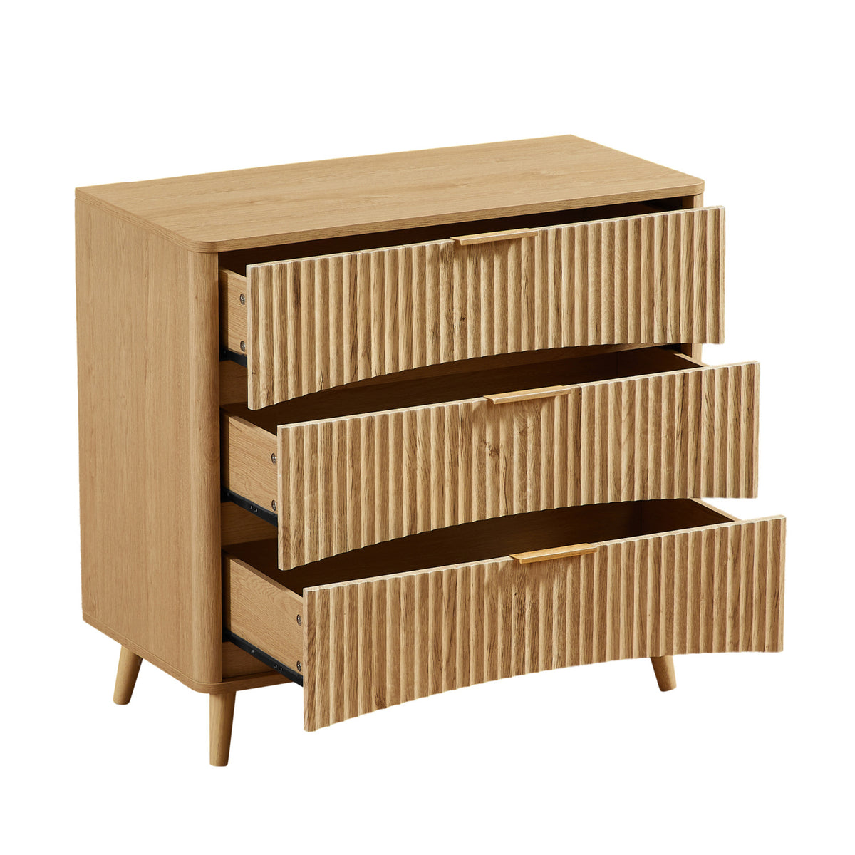 Modern European furniture - Fluted 3 Drawer Dresser - www.oroa.com