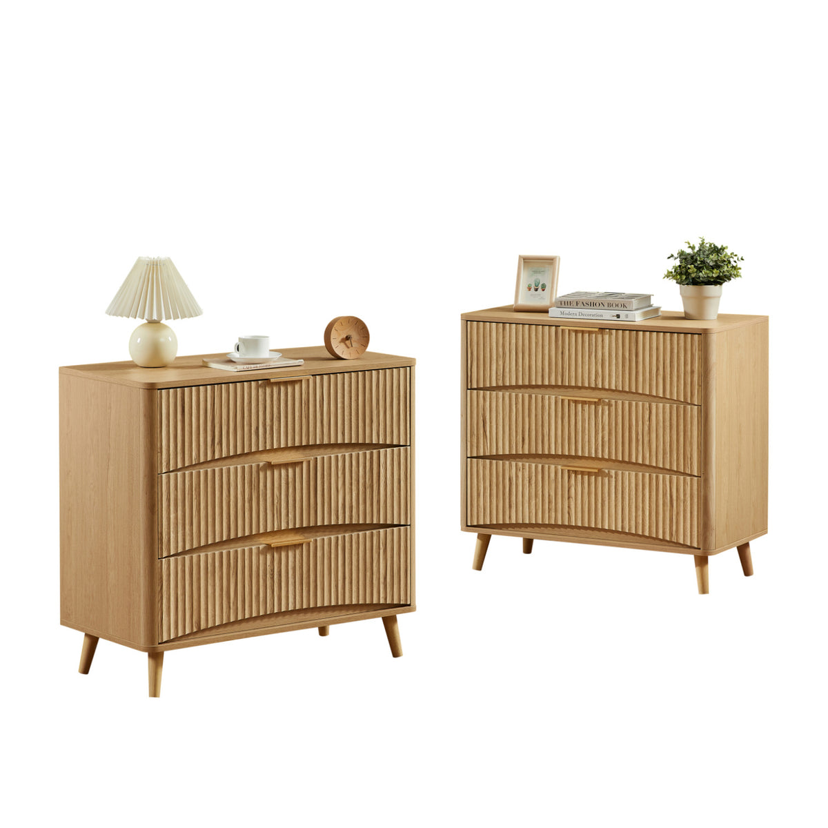 Modern European furniture - Fluted 3 Drawer Dresser - www.oroa.com
