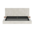 Modern European furniture - Upholstered King Bed with Sliding Side Table - www.oroa.com