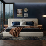 Modern European furniture - Upholstered King Bed with Sliding Side Table - www.oroa.com