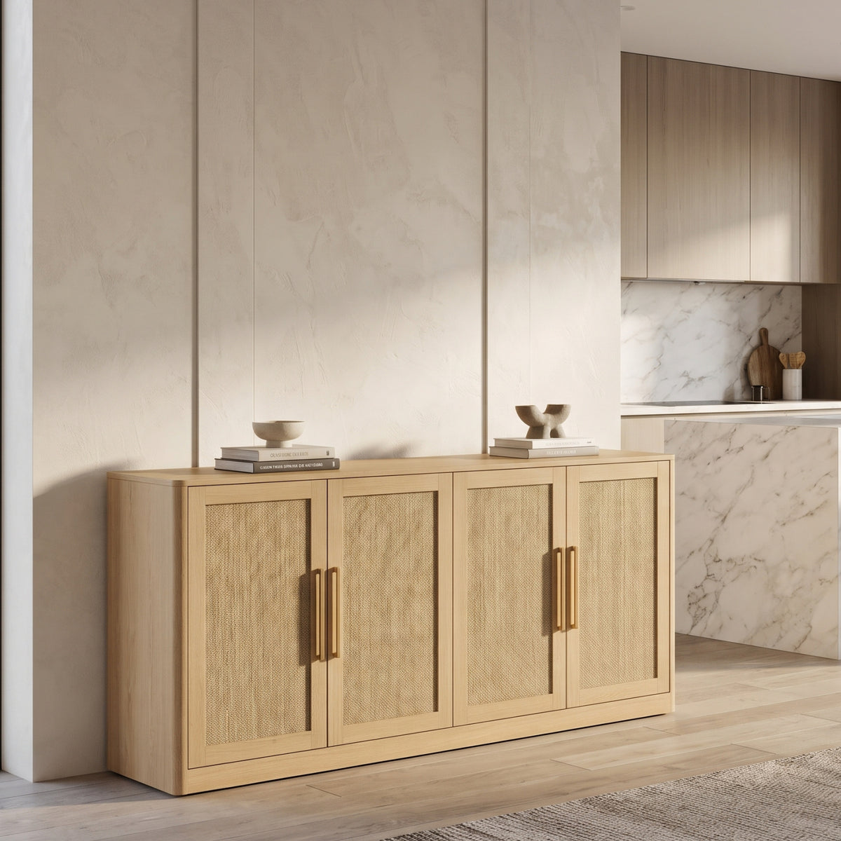 Modern European furniture - Rattan Sideboard Buffet Cabinet - www.oroa.com