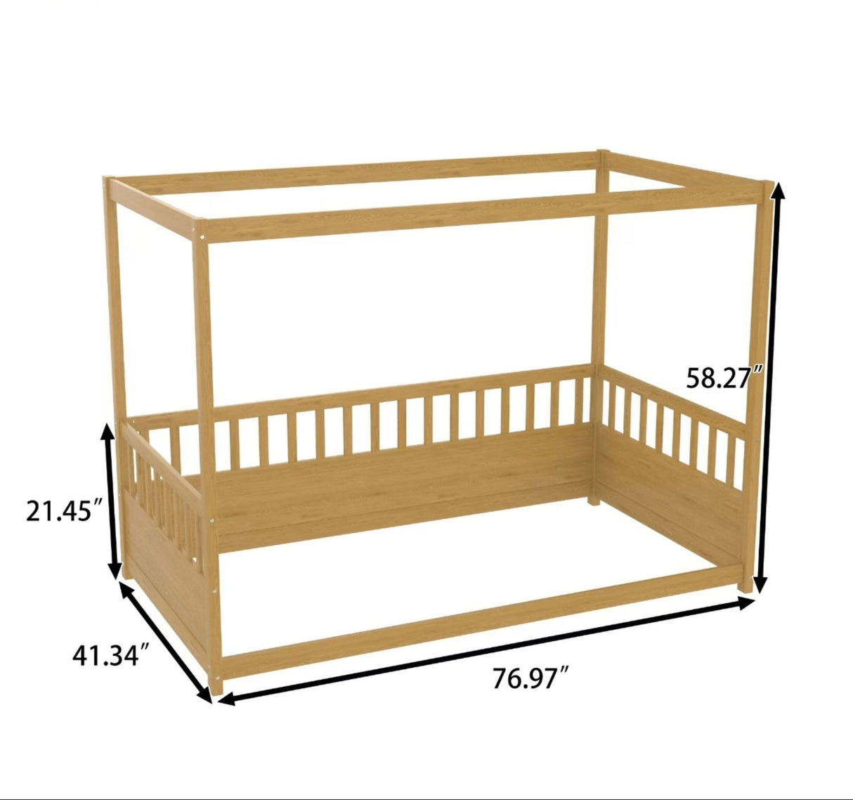 Wood Canopy Bed Frame | OROA Kids