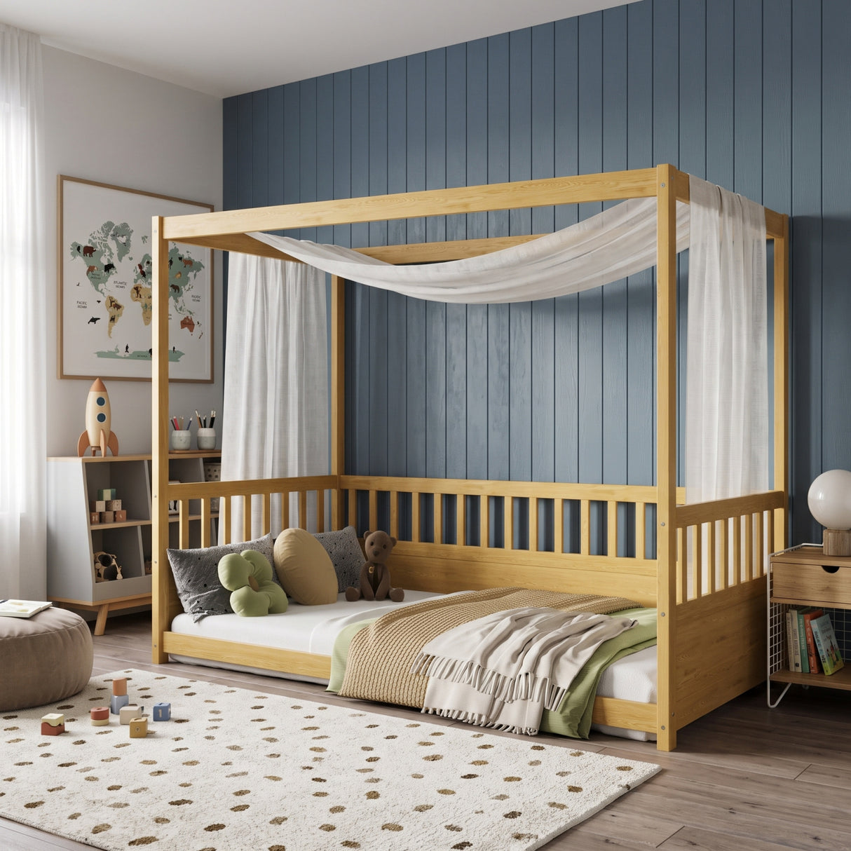 Wood Canopy Bed Frame | OROA Kids