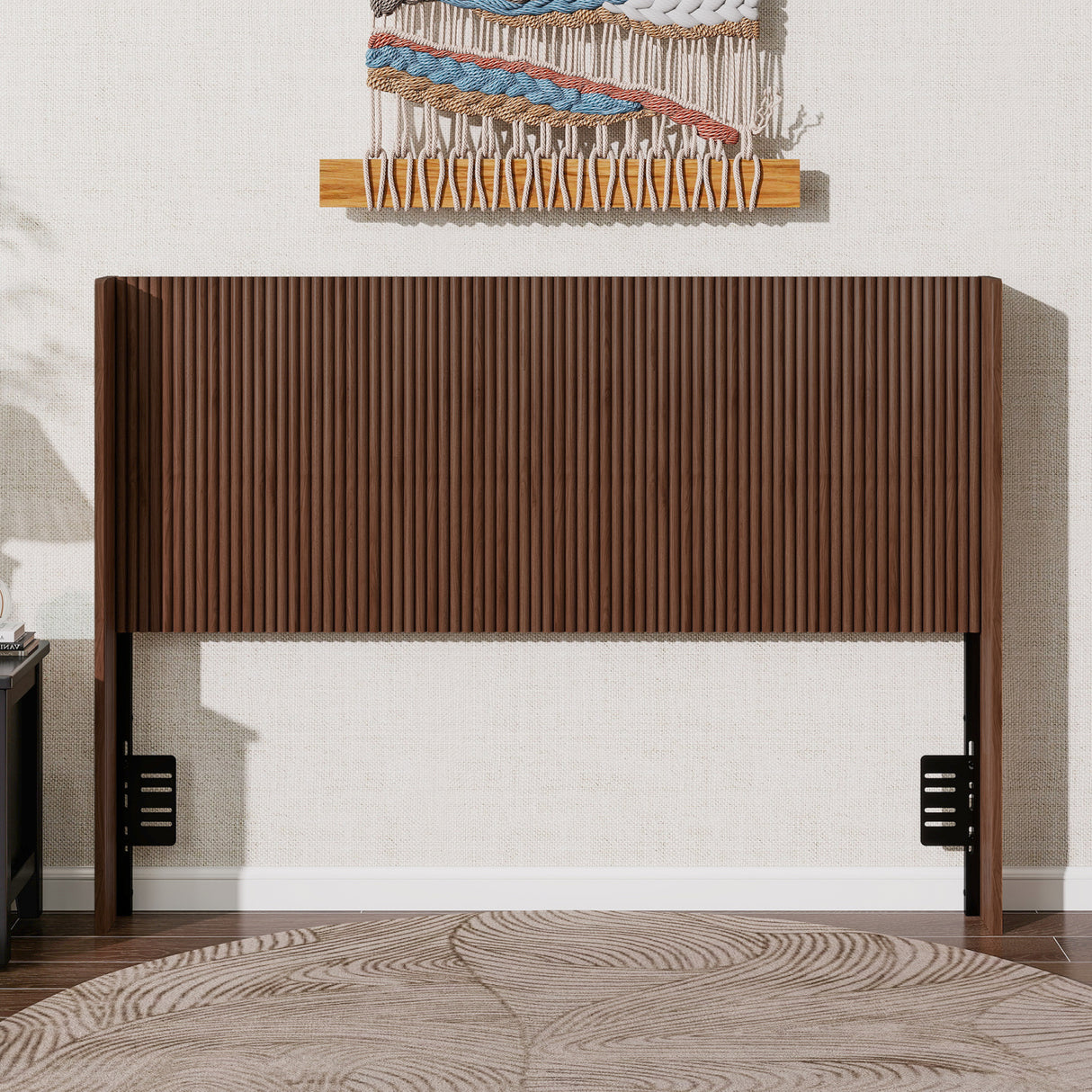 Vertical Ribbed Freestanding Queen Headboard | OROA