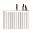 Modern European furniture - Striped Soft White Bathroom Vanity with Sink - www.oroa.com