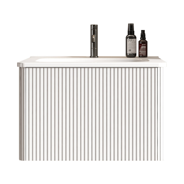 Modern European furniture - Striped Soft White Bathroom Vanity with Sink - www.oroa.com