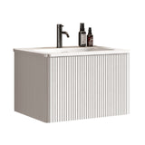 Modern European furniture - Striped Soft White Bathroom Vanity with Sink - www.oroa.com