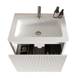 Modern European furniture - Striped Soft White Bathroom Vanity with Sink - www.oroa.com