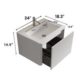 Modern European furniture - Striped Soft White Bathroom Vanity with Sink - www.oroa.com