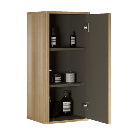 Natural Oak Bathroom Floating Side Cabinet | OROA
