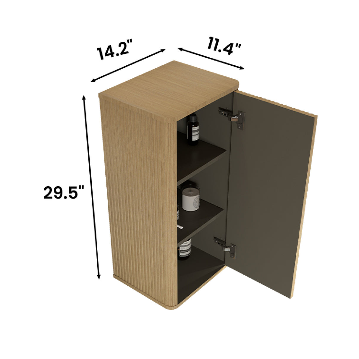 Natural Oak Bathroom Floating Side Cabinet | OROA