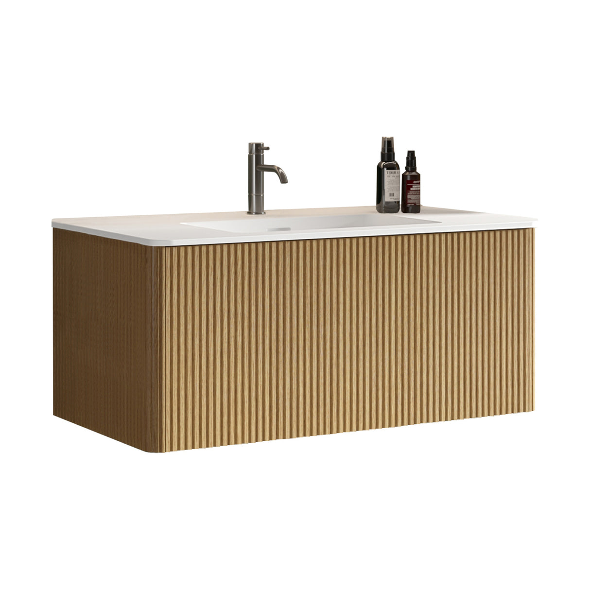 Modern European furniture - Natural Oak Bathroom Vanity with Basin - www.oroa.com